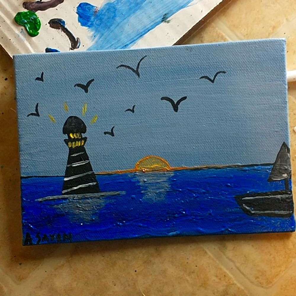 5x7 Paradise painting by ME